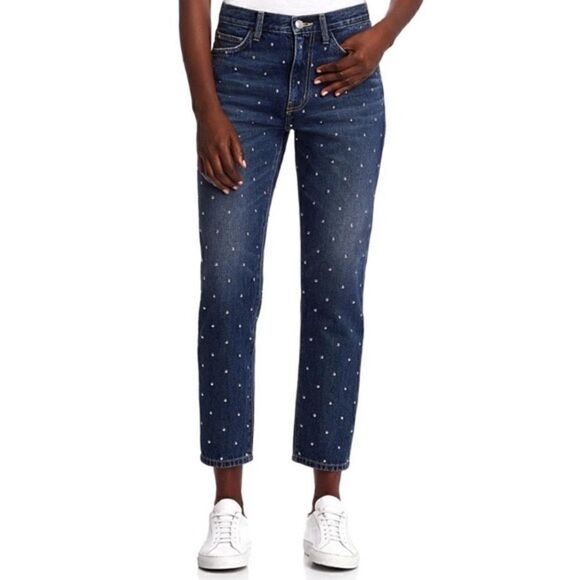 𝅺CURRENT Elliot Studded Crop Jeans - Picture 1 of 10